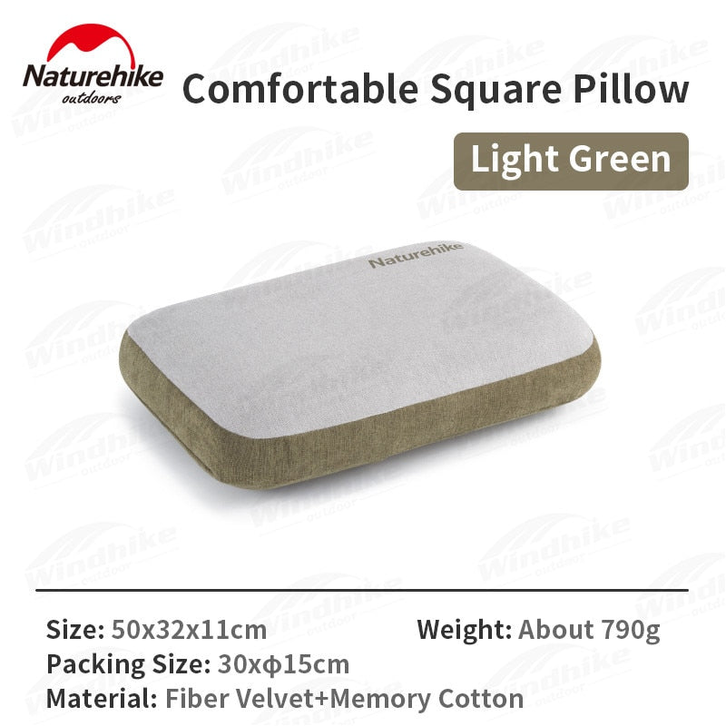 Naturehike Soft Memory Foam Sponge Pillow Portable Ultralight Thickening Slow Rebound Cushion Tent Pillow Core Camping Comfort Nap Sleep Pillows Hiking Picnic Beach Travel Original Nature Hike