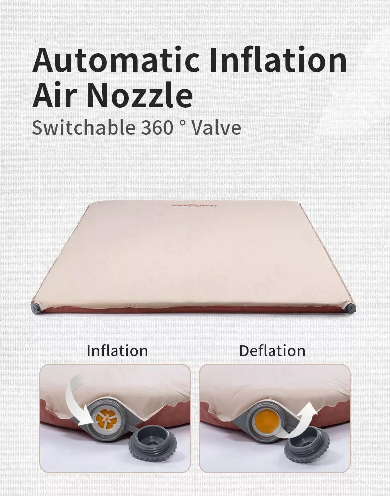 Naturehike 6CM Thick Foam Automatic Self Air Inflate Sleeping Mattress Camping Bed Pad Mat Elastic Folding Cushion Auto Inflated Single Double