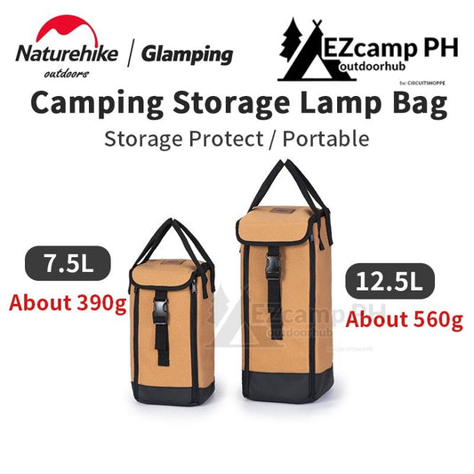 Naturehike Camping Light Storage Bag 7.5L | 12.5L Sundries Canvas Bag Bottom Waterproof Outdoor Kerosene Lamp Gas Lantern Handbag Case Cover