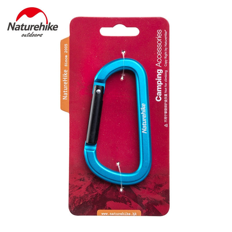 Naturehike Outdoor D Type 8cm Carabiner Camping Tent Accessories Hooks Fast Hanging Multi-Functional Aluminum Alloy Hang Safety Buckle Key Chain