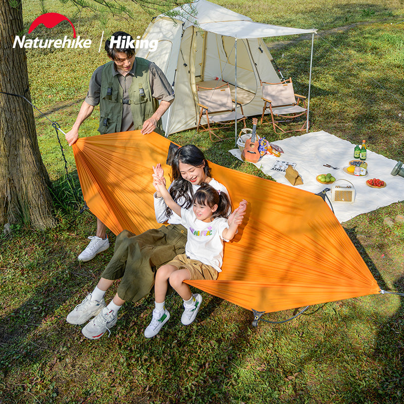 Naturehike Bending Rod Anti-Rollover Hammock Portable Lightweight Flying Boat Outdoor 2 Person Hammock Large Space Duyan Swing up 200kg Max Load Camping Hiking Picnic Beach Travel Heavy Duty Original Nature Hike