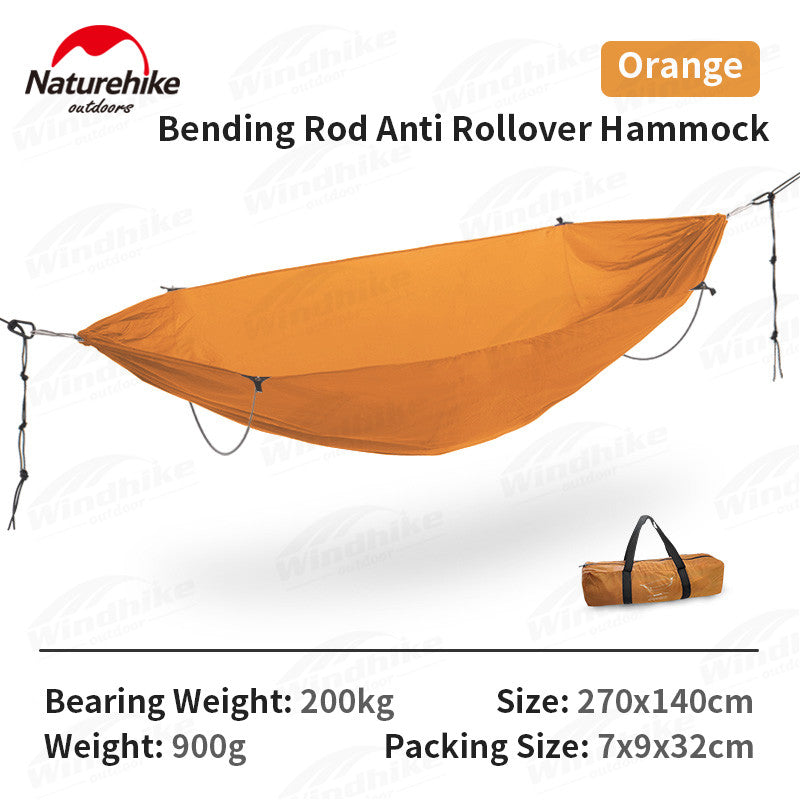 Naturehike Bending Rod Anti-Rollover Hammock Portable Lightweight Flying Boat Outdoor 2 Person Hammock Large Space Duyan Swing up 200kg Max Load Camping Hiking Picnic Beach Travel Heavy Duty Original Nature Hike