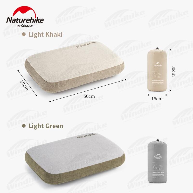 Naturehike Soft Memory Foam Sponge Pillow Portable Ultralight Thickening Slow Rebound Cushion Tent Pillow Core Camping Comfort Nap Sleep Pillows Hiking Picnic Beach Travel Original Nature Hike