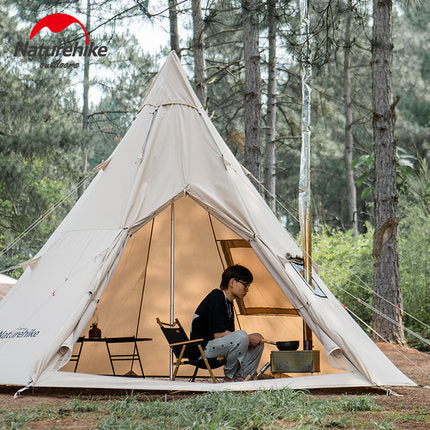 Naturehike PROFOUND Series 9.6 Cotton Pyramid Bell Camping Glamping Tent 9.3m² Large Family Group Waterproof Outdoor for 5 to 8 Person Tipi Tepee