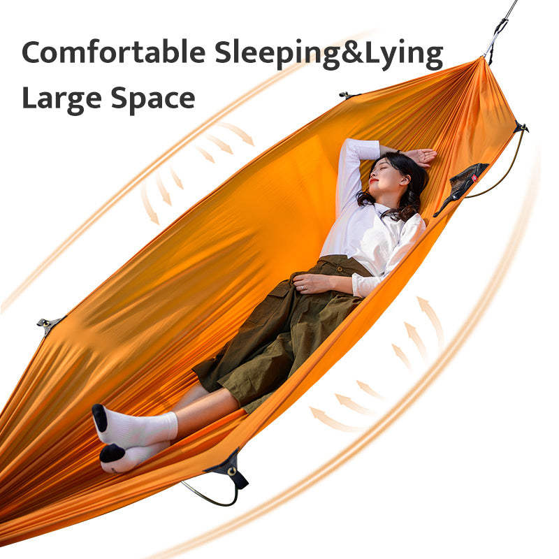 Naturehike Bending Rod Anti-Rollover Hammock Portable Lightweight Flying Boat Outdoor 2 Person Hammock Large Space Duyan Swing up 200kg Max Load Camping Hiking Picnic Beach Travel Heavy Duty Original Nature Hike