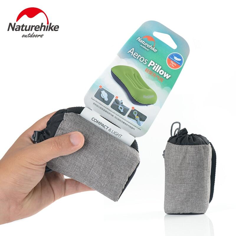 Naturehike AEROS Series Inflatable Pillow Portable Ultralight Air Inflatable TPU Pillow With Optional Comfortable Pillow Cover Case Inflate Inflating Camping Outdoor Hiking Beach Picnic Travel Original Nature Hike