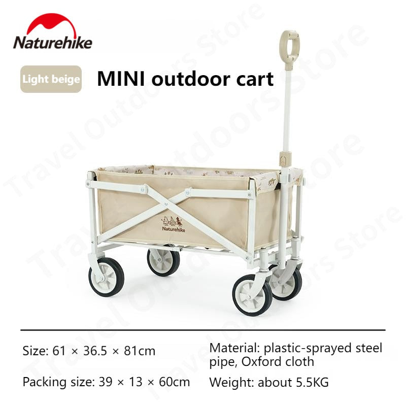 Naturehike KIDS Series TC06-Mini Outdoor Trolley 35L Capacity Portable Foldable Camping Picnic Wheelbarrow Carrier Wagon for Child Children Outdoor Cart