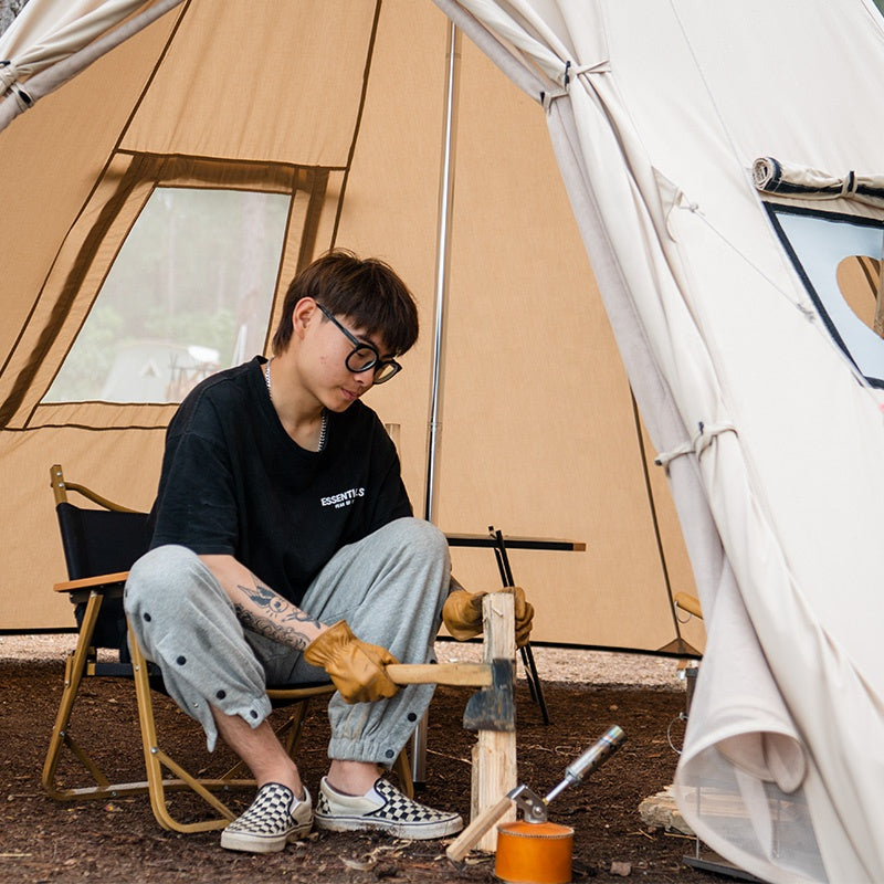 Naturehike PROFOUND Series 9.6 Cotton Pyramid Bell Camping Glamping Tent 9.3m² Large Family Group Waterproof Outdoor for 5 to 8 Person Tipi Tepee