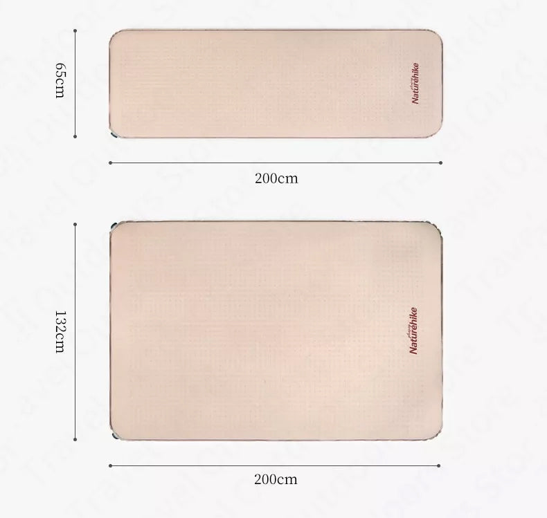 Naturehike 6CM Thick Foam Automatic Self Air Inflate Sleeping Mattress Camping Bed Pad Mat Elastic Folding Cushion Auto Inflated Single Double