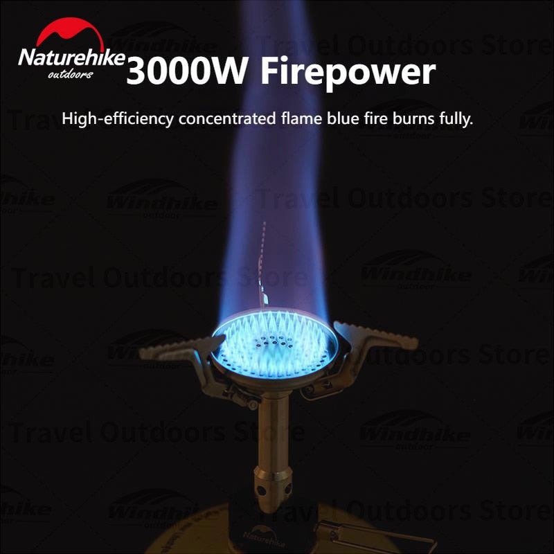 Naturehike Ultralight 85g Camping Gas Burner High Fire Power 3000W Travel Hiking Backpacking Butane Stove Foldable Outdoor Mini Portable Folding Head