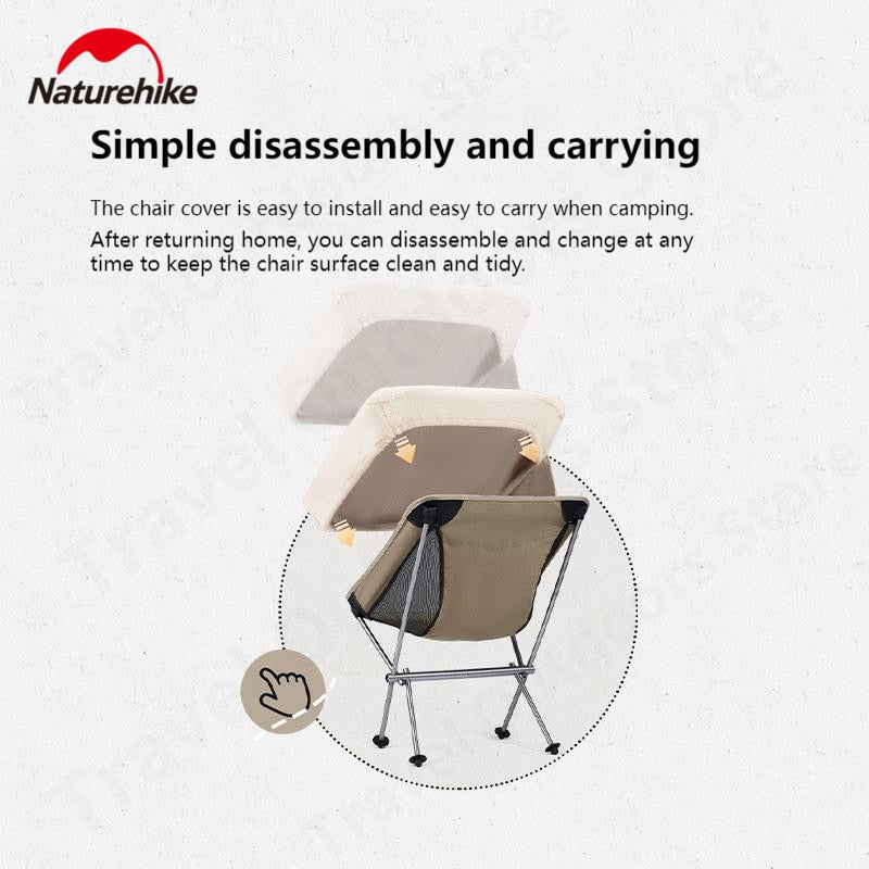 Naturehike Portable Camping Warm Moon Chair Cover Lamb Wool Fabric Warm Soft Comfortable With Storage Pocket Only Chair Cover Nature Hike
