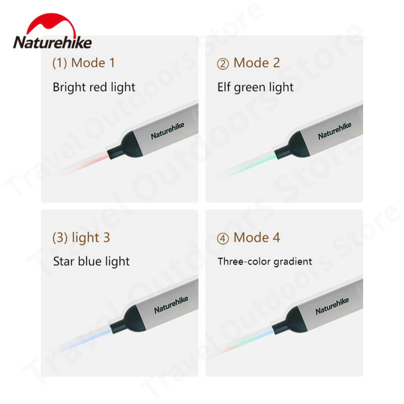 Naturehike Safety Warning Wind Rope Light Portable Lightweight 4 Modes Lighting String Lights Guide Lines Warning Atmosphere Ambient IPX5 Waterproof USB Charging Outdoor Camping Beach Travel Original Nature Hike