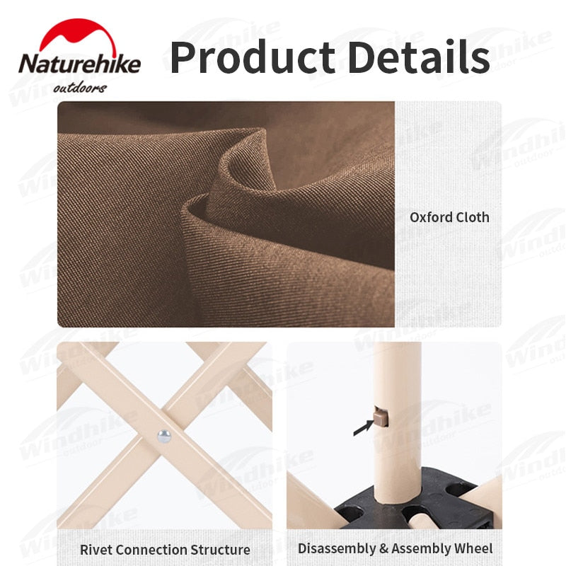 Naturehike TC03 140L Capacity Portable 4 Way Folding Camping Outdoor Trolley Cart 120kg Max Load Big Large Detachable Wheels Wagon