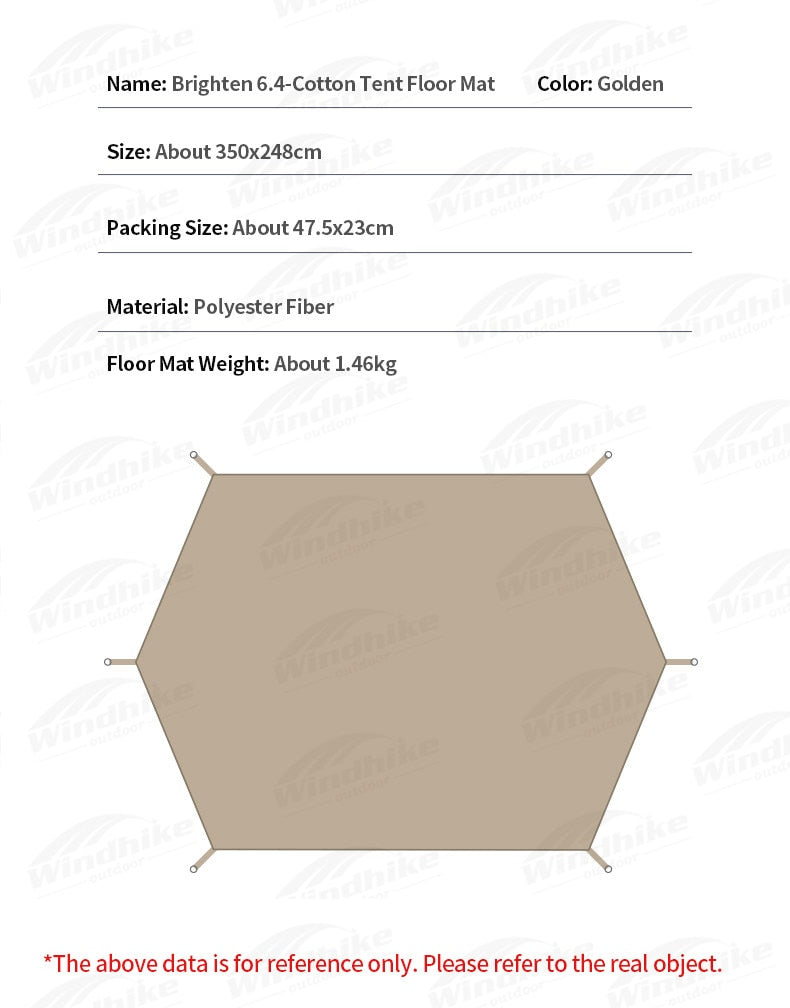 Naturehike BRIGHTEN Series 6.4 Blended Cotton Pyramid Bell Camping Glamping Tent 6.4m² Family Waterproof Outdoor Luxury Shelter for 4 to 6 Person Tipi