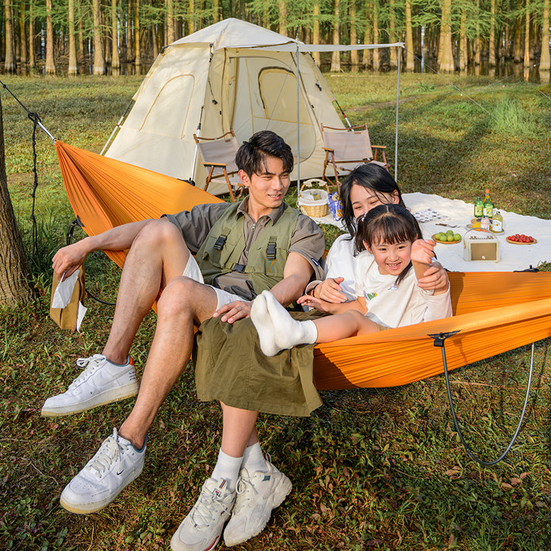 Naturehike Bending Rod Anti-Rollover Hammock Portable Lightweight Flying Boat Outdoor 2 Person Hammock Large Space Duyan Swing up 200kg Max Load Camping Hiking Picnic Beach Travel Heavy Duty Original Nature Hike