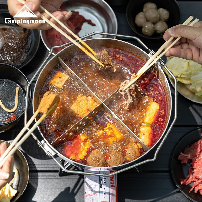 CAMPINGMOON CC-26 Hot Pot Multipurpose 3.4L Large Capacity Open Flame Universal Induction Cooker Glass Cover Outdoor Camping Cookware Kitchenware
