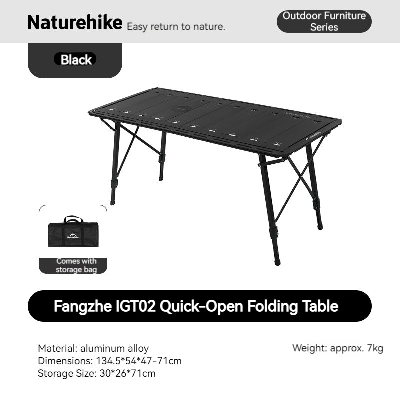 Naturehike IGT 02 Folding Camping Table Adjustable Height Modular IGT Outdoor Picnic Table Rack