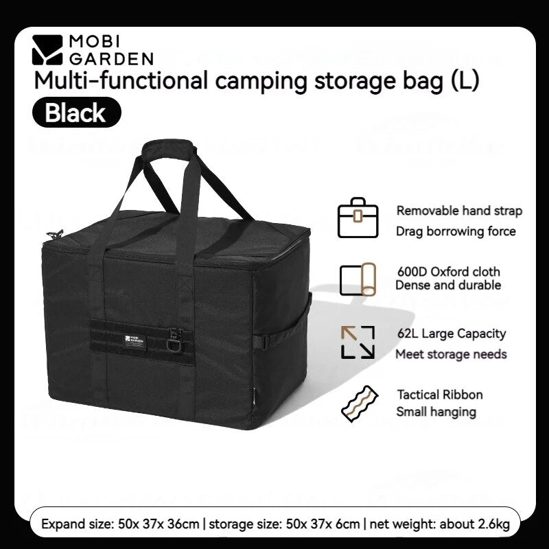 MOBI GARDEN Multi-function Storage Bag Camping Equipment MOLLE System Large Capacity Waterproof Wear Resistant Quick Folding Table Board Modular 3 Size Hiking Travel Beach Original MobiGarden