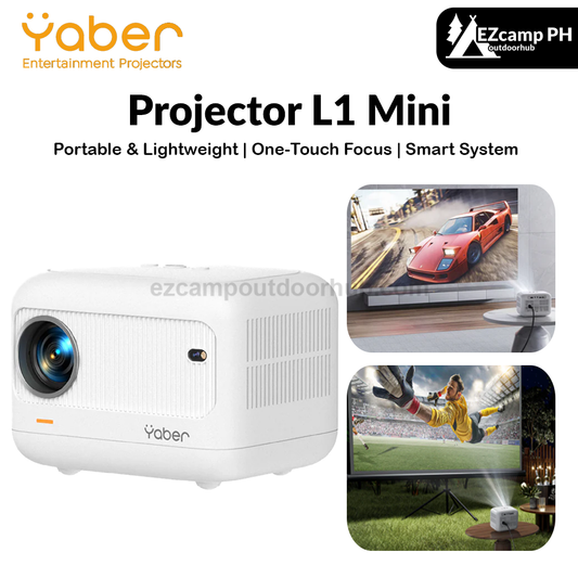 Yaber Projector L1 Mini Portable Lightweight Home Cinema 720P Electric-Focus With Wi-Fi 6 Bluetooth 5.2 And 5W Speaker Smart System And Built-in Apps