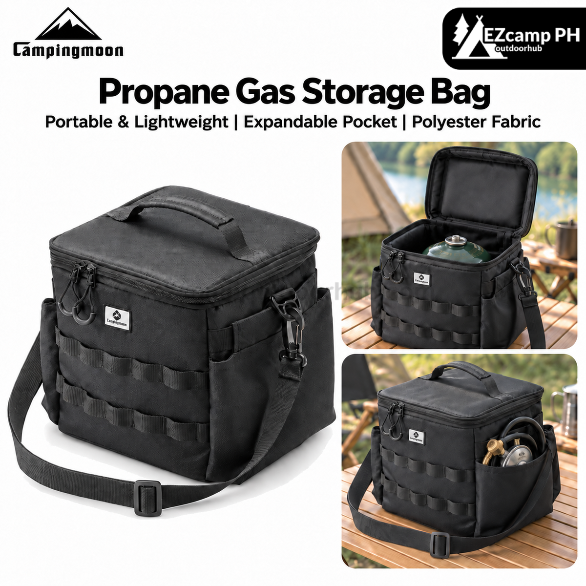 Campingmoon Propane Gas Storage Bag Portable Lightweight Multi-tool Canister Bag Small Stove Gas Outdoor Coffee Equipment Camping Cookware Kitchenware