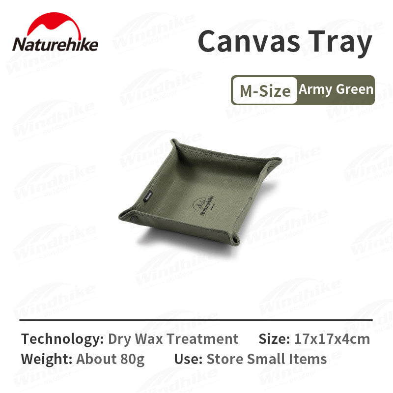 Naturehike Ultralight Portable Canvas Tray Outdoor Waterproof Plate Sundries Accessories Daily Necessities Foldable Storage Box Multi Scenario