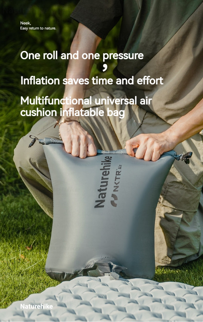 Naturehike Inflatable Folding Storage Air Bag Portable Lightweight Multifunctional Universal Cushion Fast Foldable Inflation Sleeping Bag Pad Mattress Hiking Camping Mat