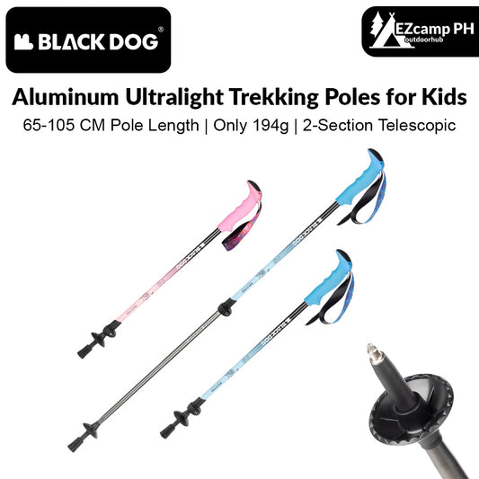 BLACKDOG by Naturehike Trekking Poles for Kids Aluminum Alloy 65-105cm Telescopic 194g Ultralight Walking Trek Stick Rod for Climbing Hiking Children Outdoor Camping Girl Boy Black Dog Nature Hike