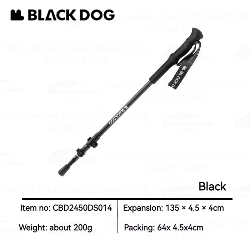 Blackdog Carbon Mountaineering Stick Portable Lightweight Aluminum Carbon Walking Sticks Trekking Pole Telescopic Hiking Canes Adjustable 3-Section Collapsible Staff