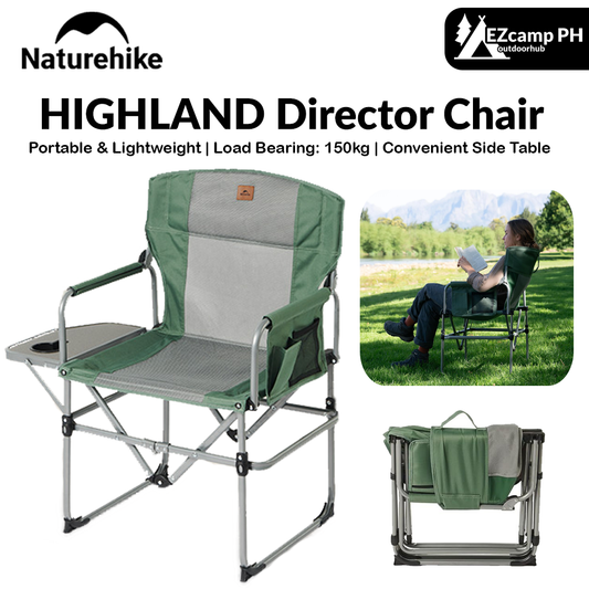 Naturehike HIGHLAND Director Chair Portable Ultralight Foldable Directors Seat up to 150kg Max Load Camping Outdoor Heavy Duty Folding Nature Hike