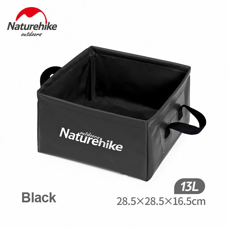 Naturehike 13L Water Sink Bucket Foldable Square Storage PVC Bag Travel Portable Collapsible Outdoor Folding Jug Durable Liquid Camp Camping Basin Pail Hiking Picnic Nature Hike