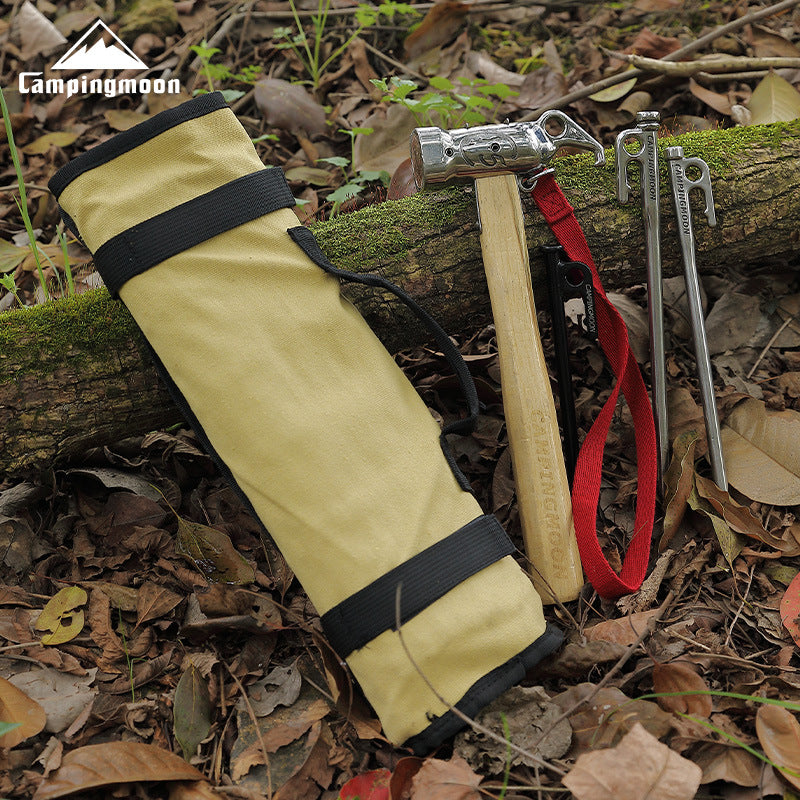 Campingmoon Ground Nail Storage Canvas Bag Portable Foldable Peg Stakes Hammer Ground Nail Bag Durable Easy To Carry Outdoor Camping B-135 B126
