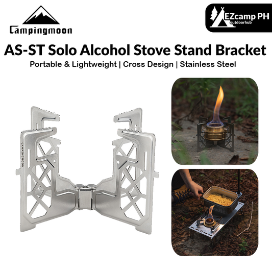 Campingmoon AS-ST Solo Alcohol Stove Stand Bracket Portable Ultralight Liquid Stove Mount Outdoor Camping Hiking Cooking Alcohol Fuel Stainless Steel