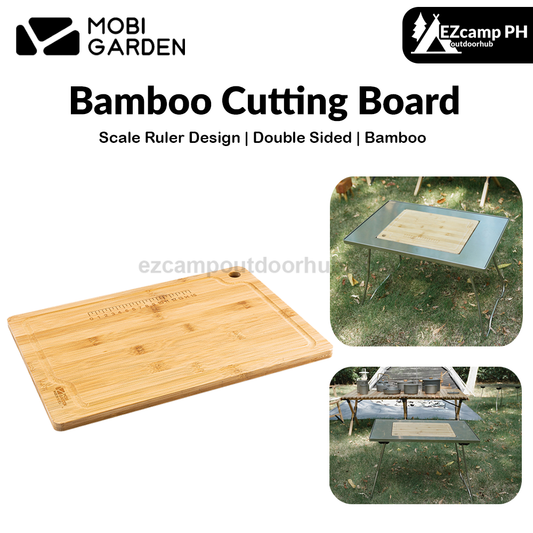 MOBI GARDEN Bamboo Cutting Board Portable Lightweight Multifunctional Solid Wood 12cm Thick Field Kitchen Outdoor Picnic Kitchenware Accessories