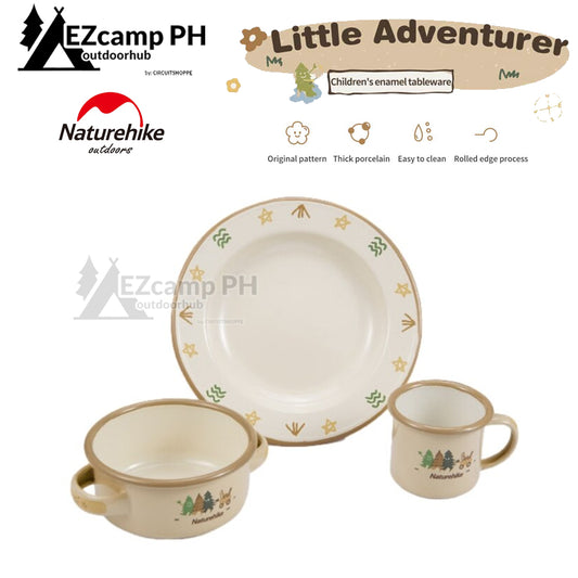 Naturehike KIDS Series Enamel Porcelain Coated Camping Outdoor Tableware Mug Cup Dish Plate Amphora Bowl Easy to Clean Children Dinnerware
