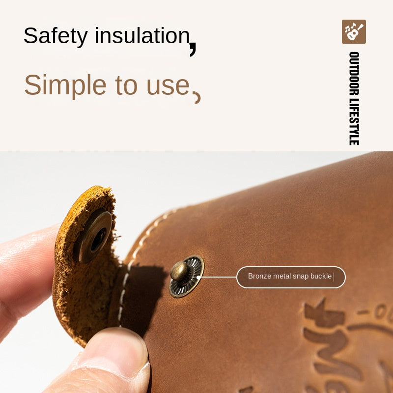 Mobi Garden Leather Gas Tank Sleeve Portable Ultralight 230G 250G 450G Vintage Protective Butane Canister Cover Screw Threaded And Nozzle Card Type Fuel Can