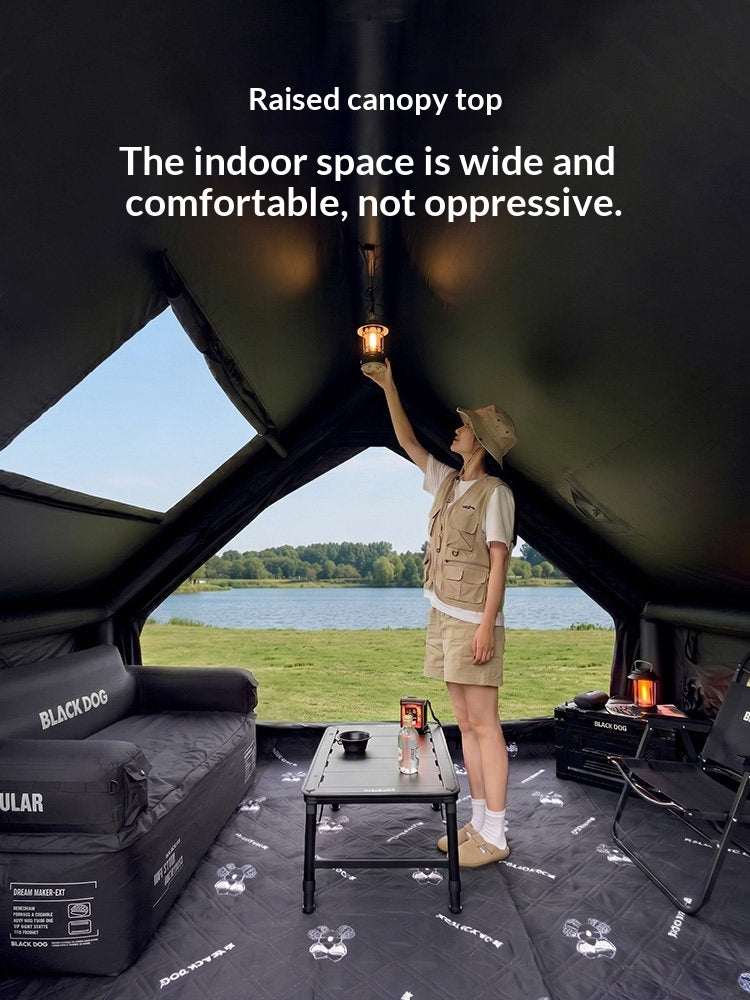 BLACKDOG MOON SKY 6.3 PRO Black Inflatable Spacious Family Tent 4-6 Persons Rainproof and Sunproof Overnight Oxford Cloth Outdoor Camping