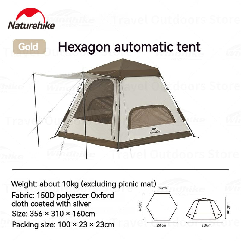 CAMPING  Hewolf Automatic Hexagonal Tent In Camel Brown - Review