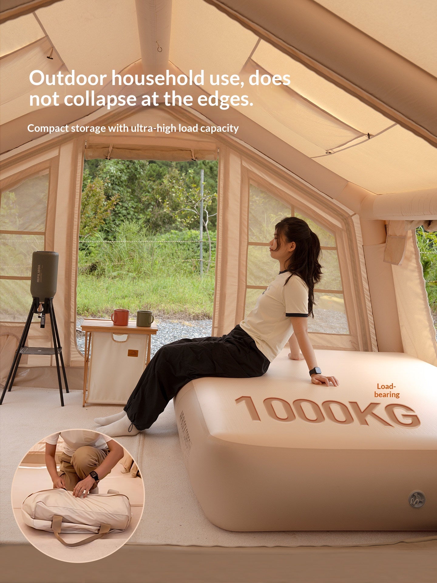 Coody AIR BLOCK COREO 25 Premium Brushed Inflatable Air Bed Portable Mat Mattress High Elasticity Support 3D Textured Surfaces Outdoor Camping Home