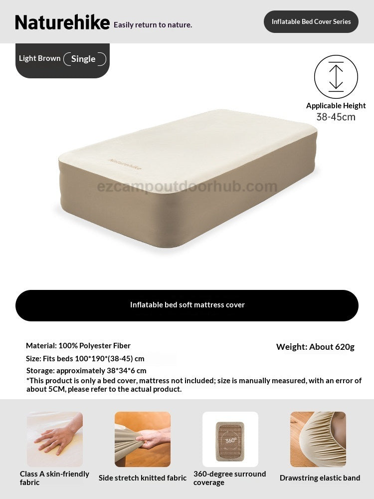 Naturehike Premium Soft Air Bed Mattress Cover Fitted Bed Sheet Inflatable Bed Pad Single Queen King Skin Friendly Machine Washable Outdoor