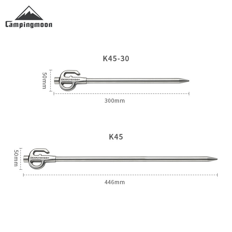 Campingmoon Pet Peg Ground Nail Outdoor Portable Ultralight Camping 30/45 cm Stainless Steel 360 Rotating Stakes Dog Leash Tether Pile K45 K45-30