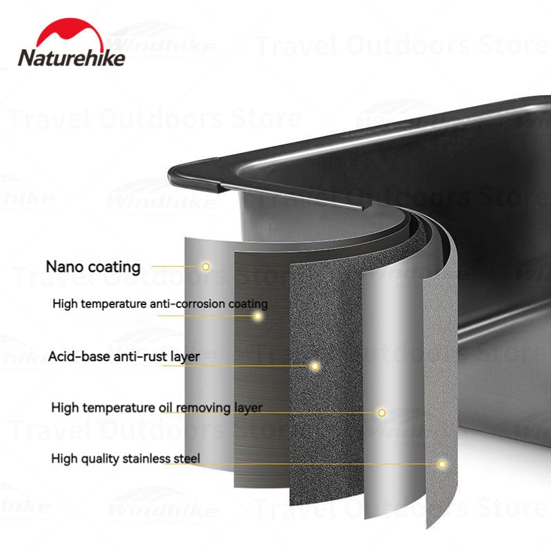 Naturehike IGT Compatible 6L Wash Sink Integrated Table Accessories Add-ons Stainless Steel Outdoor Camping Glamping Tableware Kitchen Utensil Basin