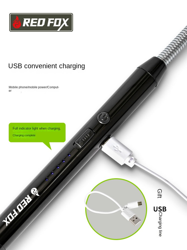 Redfox Pulse Electric Arc Igniter Portable Electronic Lighter Durable Extended Handle USB Rechargeable Windproof Outdoor Camping Kitchenware Cookware