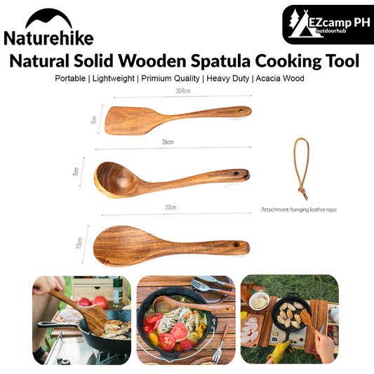 Naturehike Natural Solid Wooden Spatula Cooking Tool Kitchen Utensil Spoon Rice Soup Ladle Tableware Acacia Wood Portable Daily Picnic Pan Shovel