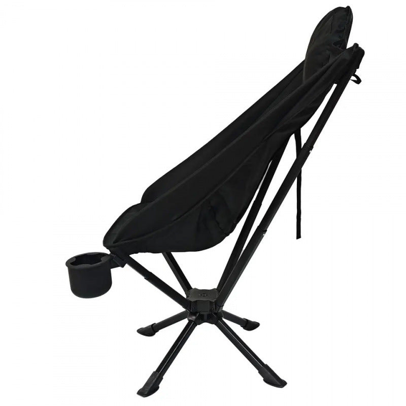 Swivel High Back Moon Chair Portable Ultralight Aluminum Frame Folding 360 Rotating Chair 150kg Max Load Camping Outdoor Travel