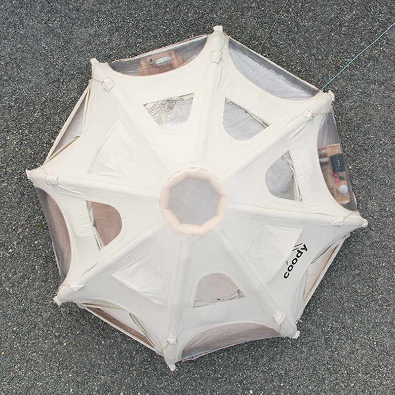 Coody AURORA AIR DOME 17.6 Tent 6-8 Persons Air Inflatable Tent Octagonal Extra Large 17.6m² Interior Space Waterproof Black Vinyl Coated Sunscreen Rain Cover