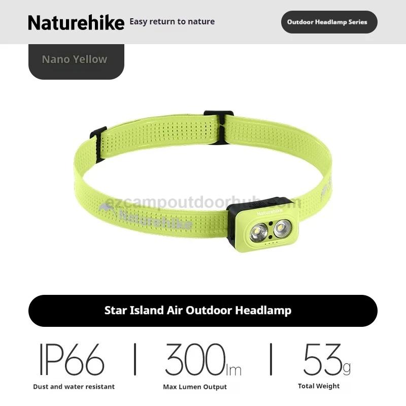 Naturehike Outdoor Headlamp Portable Waterproof IP66 Sensor Rechargeable Adjustable Headlight Stepless Dimming 50h Battery Life Camping Emergency