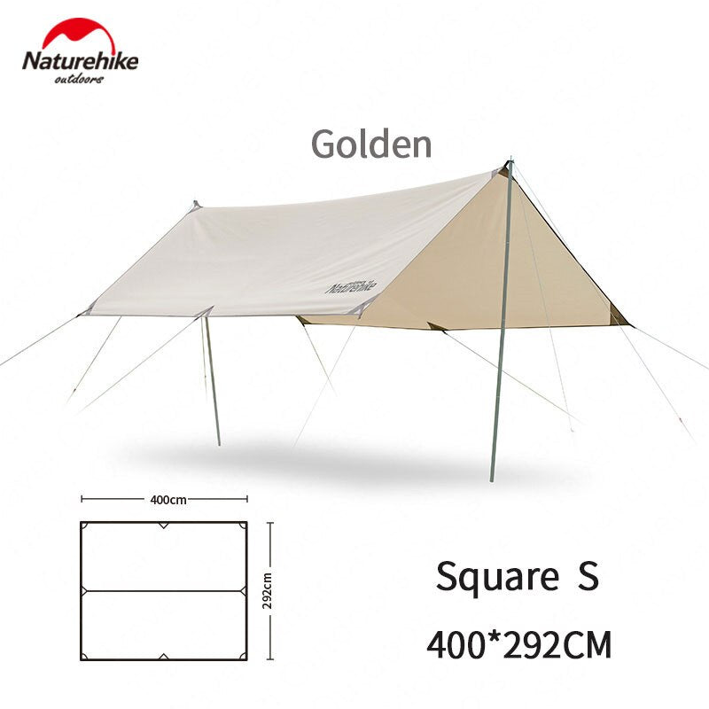 [Pre-Order] Naturehike GIRDER Series Shelter Awning Canopy Tarp Tent in Classic Silver Coated and Double Sided Black Vinyl Glue + Silver Coating SMALL HEX LARGE Size Waterproof Windproof UPF50+ UV Sun Shade Portable Outdoor Camping Tarp with 2 Poles