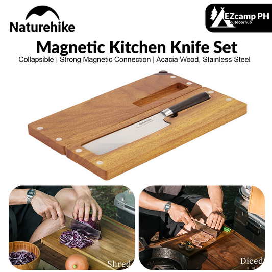 Naturehike Portable Magnetic Kitchen Knife Set Outdoor Ultralight Foldable Chopping Board Stainless Steel Knife Camping Hiking Camping Beach Picnic Travel Heavy Duty Original Nature Hike