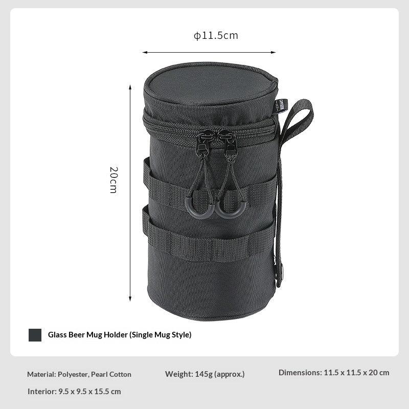 Campingmoon Beer Glass Padded Carrying Bag Protective Cup Case Portable Outdoor Camping Storage