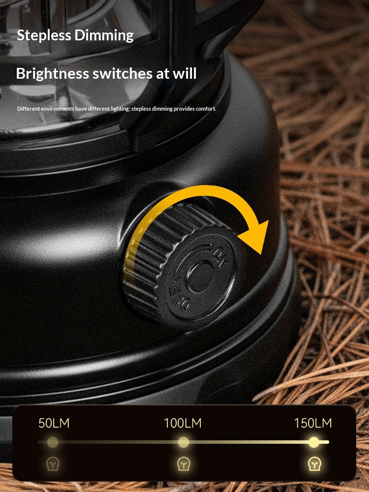 Blackdog CANDLELIGHT Retro Camping Lamp Black LED Light Ambient Lantern USB Charging 1800mAh Battery Long Life Lamp IP44 Waterproof Tent Outdoor